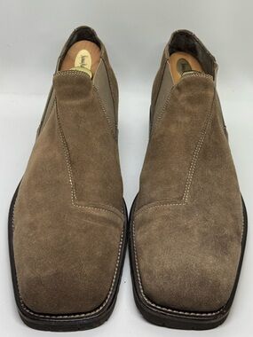 Rush Gordon Rush Taupe Brown Suede Chelsea Boots Lug Sole Slip On Mens size 10